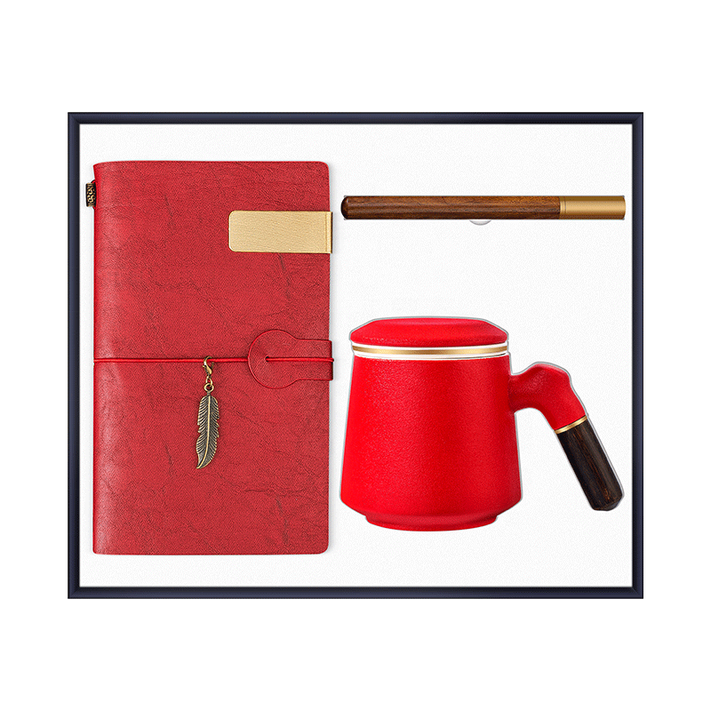 Promotional item A6 notebook wood pen office mugs 3 in 1 thanksgiving small gift ideas