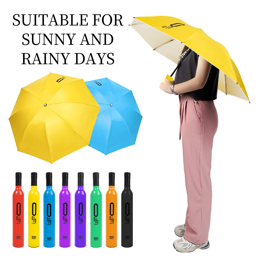 Promotional Windproof Umbrella wine bottle shape Automatic Rain Men Women custom Business Male Large Umbrellas with 0% printing