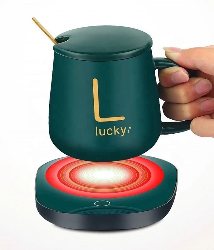 Promotional Gift Item Corporate Business Souvenir Temperature Control Electric Ceramic Smart Coffee Mug Heating warmer Cup