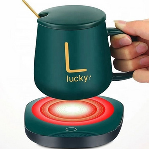 Promotional Gift Item Corporate Business Souvenir Temperature Control Electric Ceramic Smart Coffee Mug Heating warmer Cup