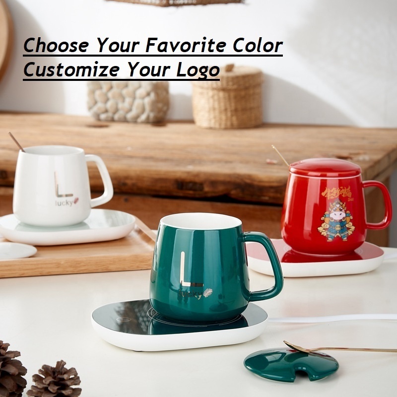 Promotional business Gift Set Temperature Control Heating cup Electric Mug Warmer Smart Coffee mug With Custom Logo