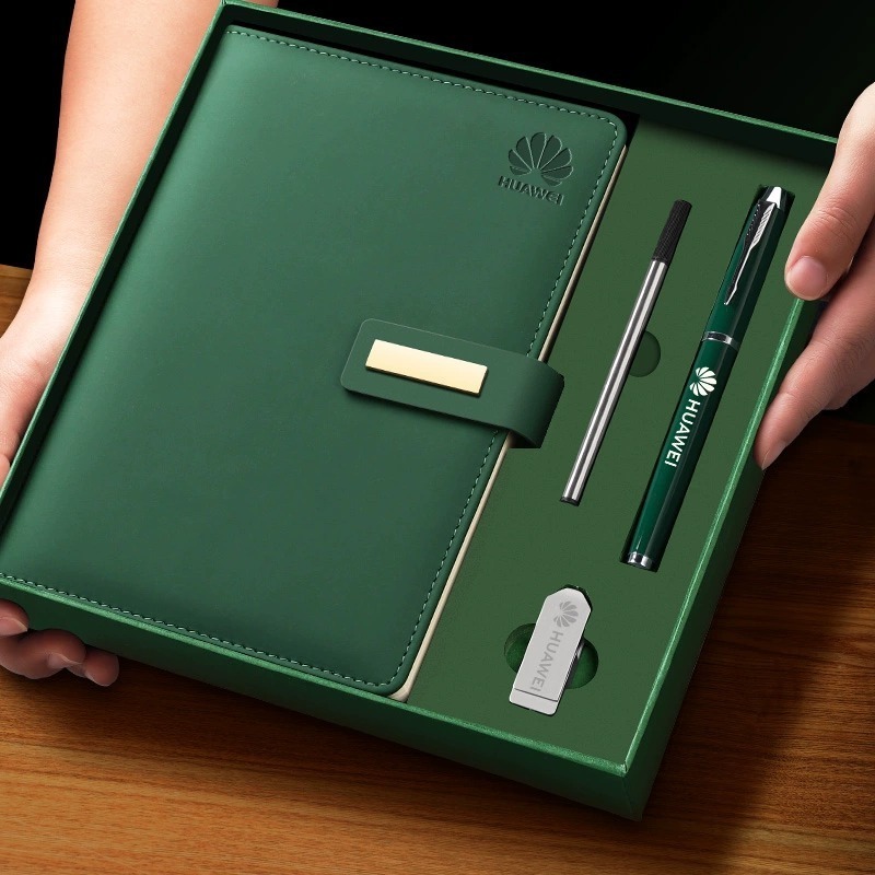 Custom Promotional Luxury Gifts Items Leather Notebook Business Gift Box set Package With Pen And USB Driver corporate gift sets