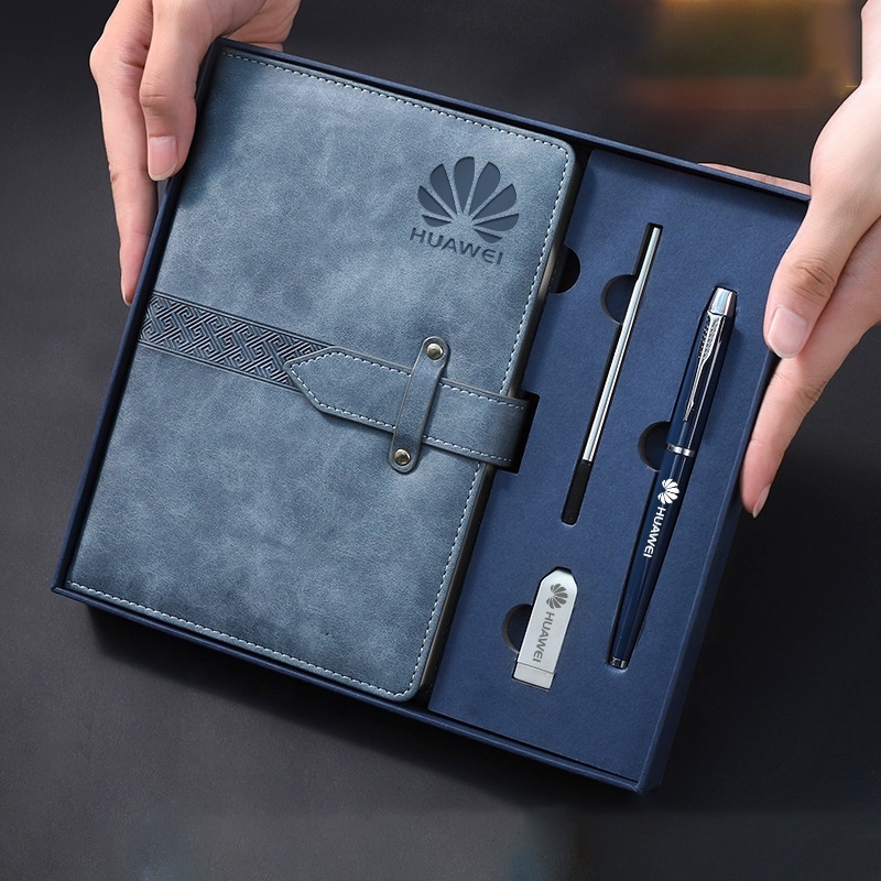 Promotional Luxury Business Gifts Box Set A5 Notebook With Usb Flash Drive Pen set Office Festival executive corporate Gift Sets