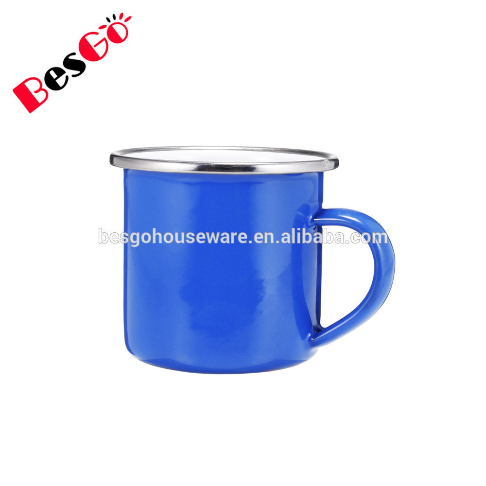 Colorful enamel coffee mug enamel steel cup