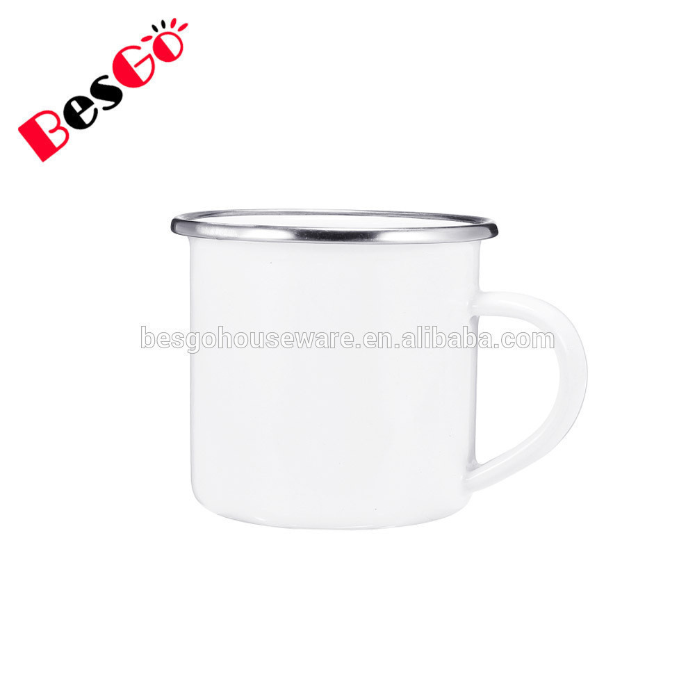 Colorful enamel coffee mug enamel steel cup