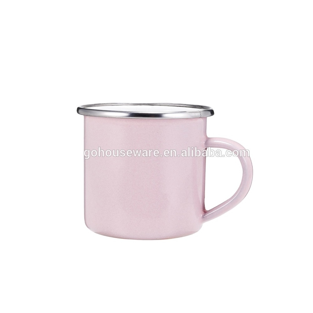 Colorful enamel coffee mug enamel steel cup