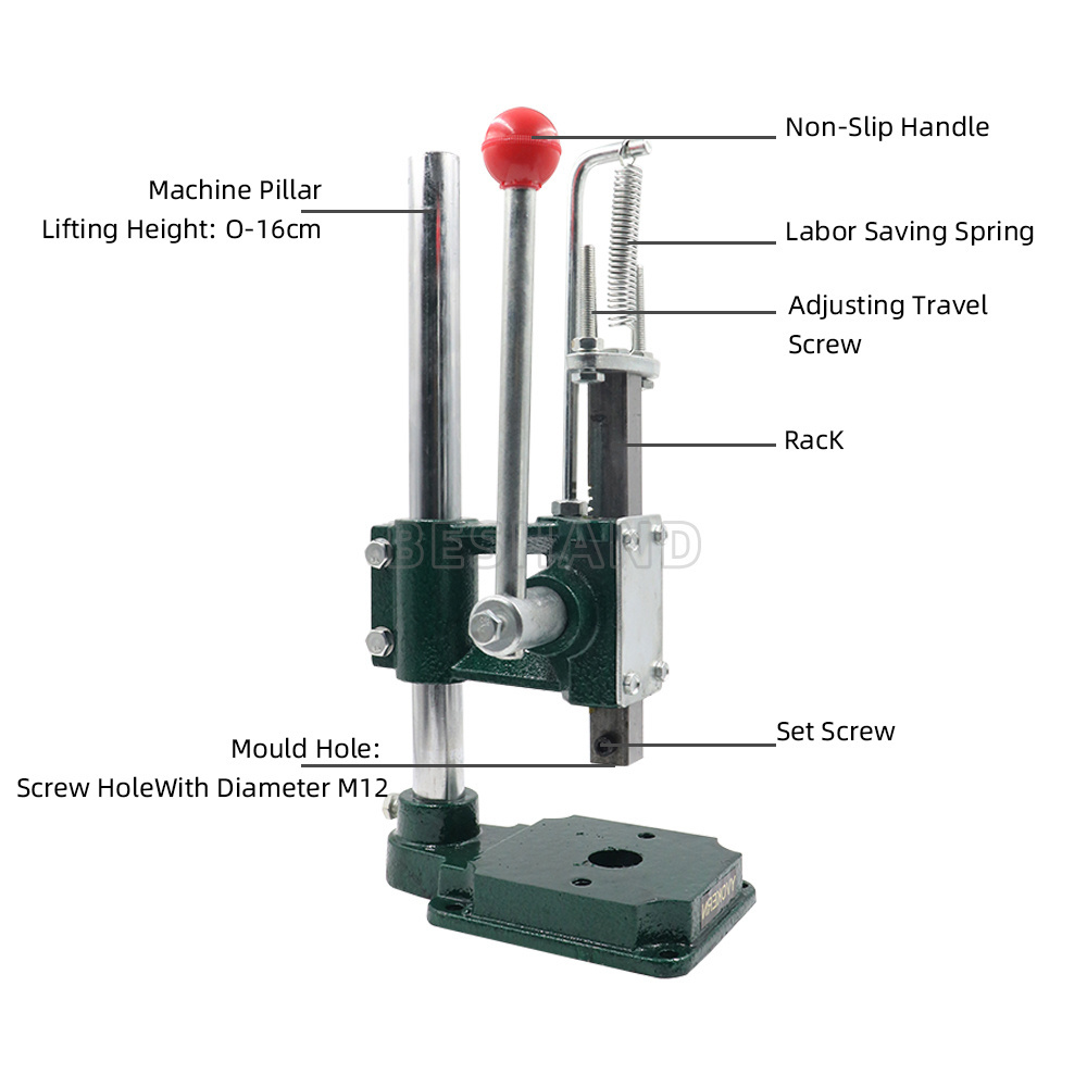 BESHAND Silent Leather Hole Punch Machine Manual Stamping Hand Press Puncher Tool for Leather Craft Working Punching Hole