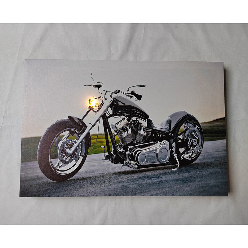 LOW MOQ 24 pcs Motorcycle LED lighted wall painting Car wall decoration with light effects with music chip