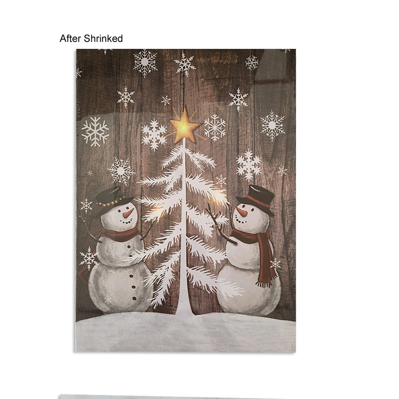 Wholesale Europe wall hanging painting famous Christmas Snowman wall painting with LED 12x16Inch