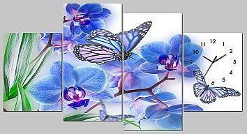 Butterfly canvas wall art large decorative frameless painting canvas clock