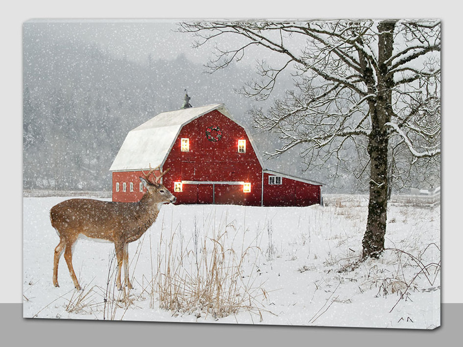 Wall Canvas Arts Painting Canvas Eco friendly Free Home Decoration Hanging Panel Deer LED Light Up art wallity Canvas BestSuppliers