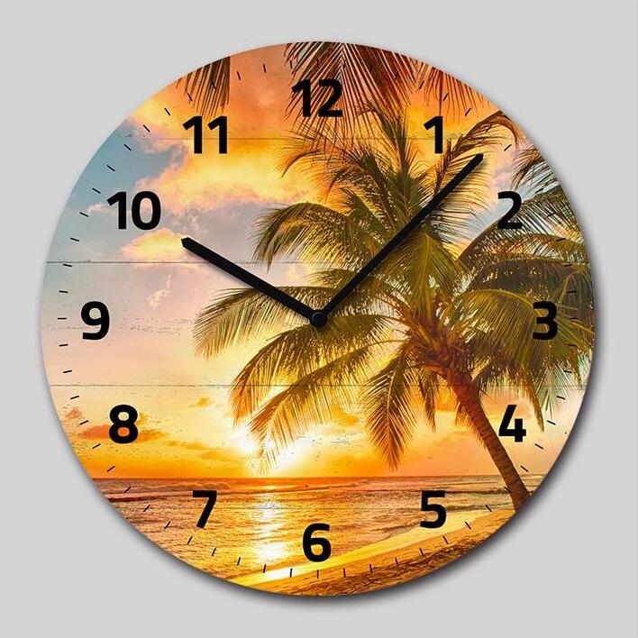 round simple style landscape wall art promotional gift modern bulk wall clocks custom made wall clock