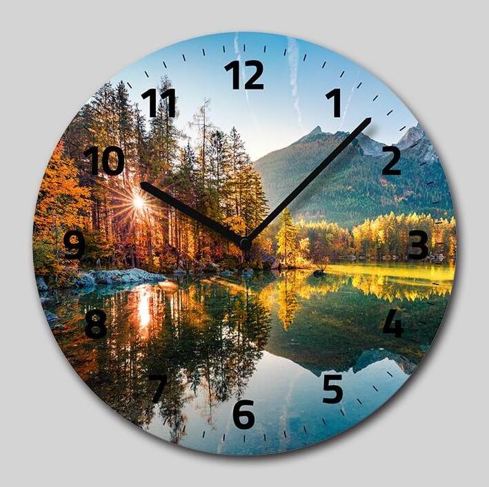 round simple style landscape wall art promotional gift modern bulk wall clocks custom made wall clock