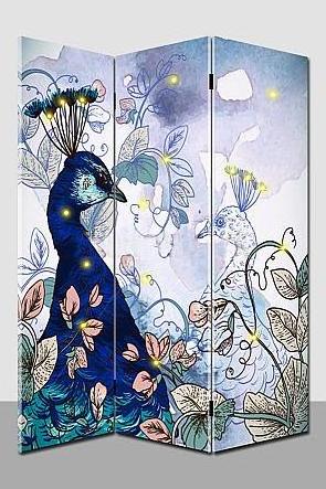 Folding room divider waterproof canvas Peacock animal partition wall ,paravent room divider folding