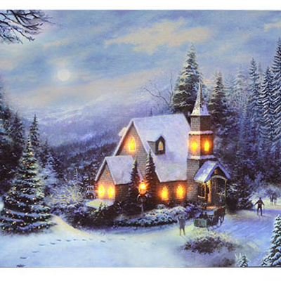 Christmas light up canvas wall art on sale