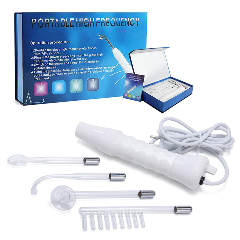 Portable high frequency skin therapy wand machine commercial electrotherapy machine neon argon gas mixed facial wand