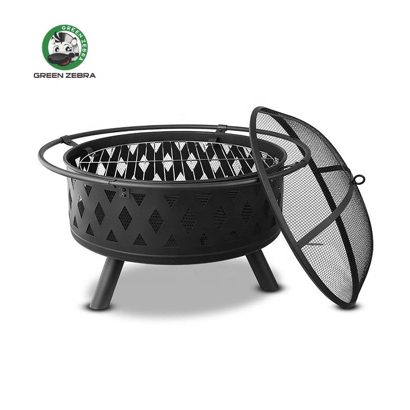 30 Inch Garden Camping Outdoor Portable Fireplace Metal Round Fire Pit