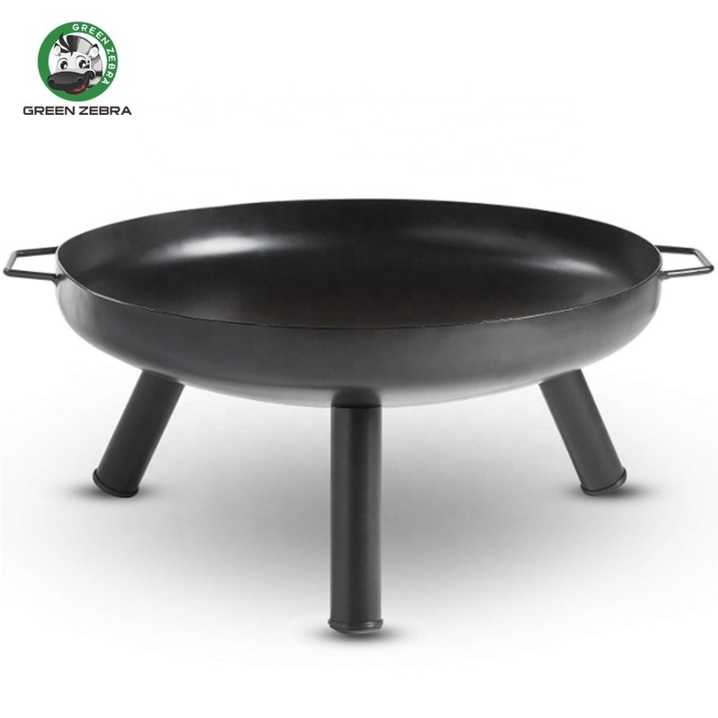 Outdoor Metal Large Camping Round Portable Charcoal Steel Fire Pit with 3 legs