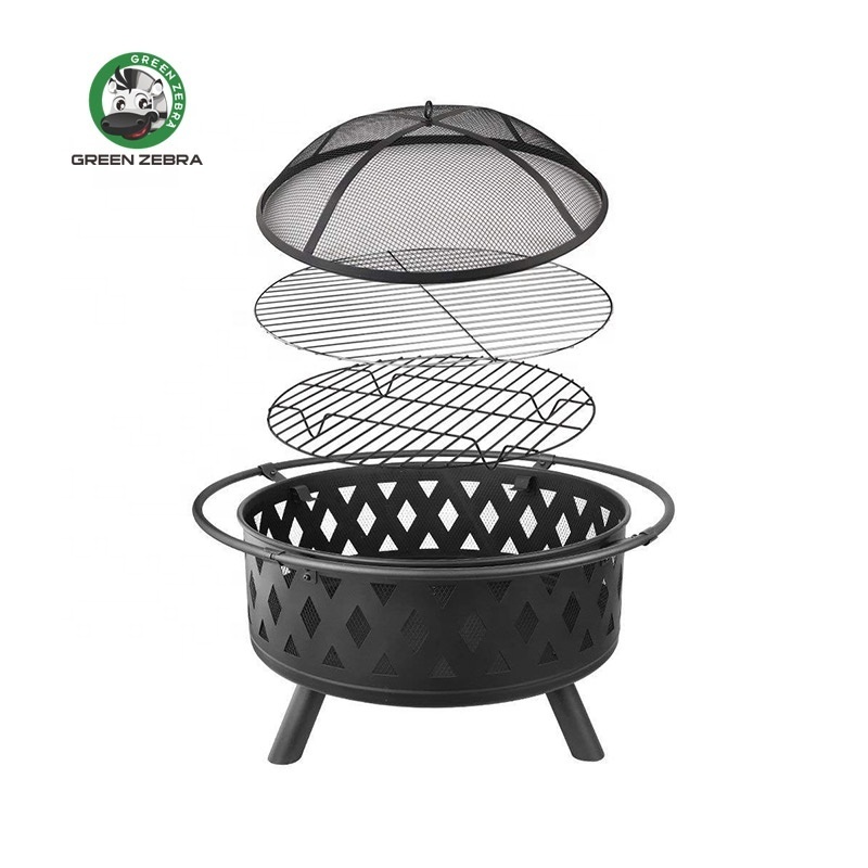 30 Inch Garden Camping Outdoor Portable Fireplace Metal Round Fire Pit