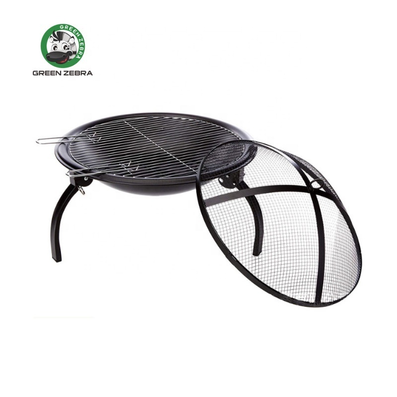 Portable Outdoor Fire Pit Bow Round Bonfire Wood Burning Patio & Backyard Firepit for Outside