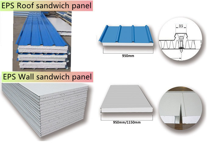 EPS Sandwich Panel Production Line White Panel Wall&Housetop 75mm Construction Material Foam Core Sandwich Panel