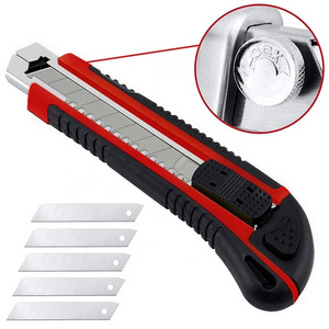 Retractable Box Cutter Utility Knife for Cartons Cardboard and Boxes 5pcs Sharp Rust Proof Razor Snap Off Blade