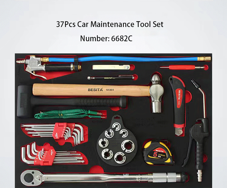 Drawer Chest 4 Drawer Storage 248 Piece Tool Set Rolling Tool Box Workbench Cart for Garage Maintenance and Repair