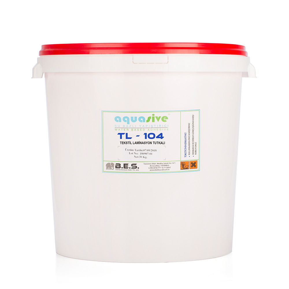 High Quality Non-toxic PVA white water based Textile lamination glue middle vicsocity TL 104 HV