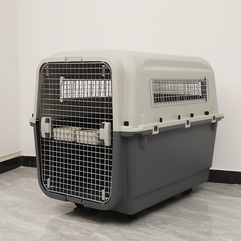 Luxury Large Pet Dog Travel Crate Kennel for Small Animals Carrier Plastic Traveling Cage For Dog IATA Approved