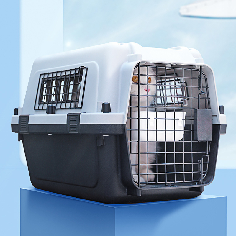 IATA Airline Approved Dog Cat Aviation Box Pet Travel Carrier Cage Plastic Foldable Stackable Transport Pet Crate