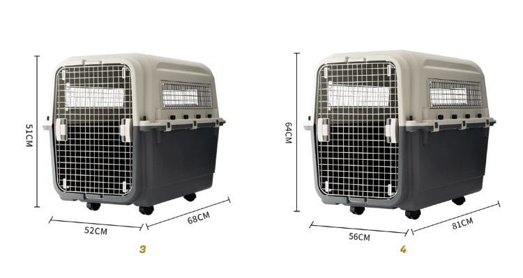 Fast Delivery Airline Approved Portable Plastic Large Air Travel Kennel On Wheels Pet Dog Cat Carrier Crate Cage For Sale