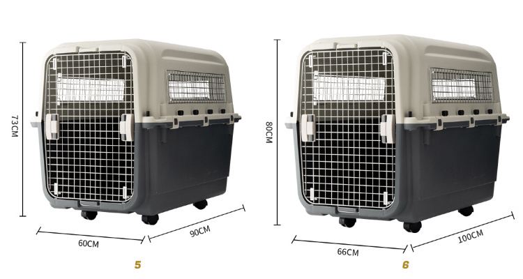 Fast Delivery Airline Approved Portable Plastic Large Air Travel Kennel On Wheels Pet Dog Cat Carrier Crate Cage For Sale