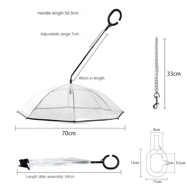 rainproof pet dog protector umbrella with leash pet dog umbrella pets umbrella