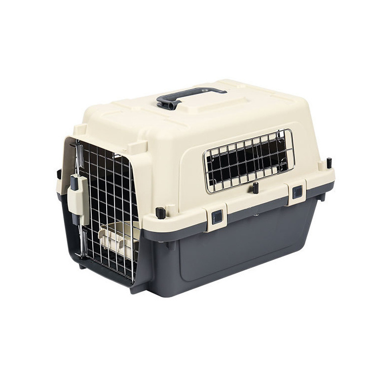 Wholesale Airline Approved Plastic Pet Dog Airline Travel Crate On Wheels dog cat cage for Animal Transport