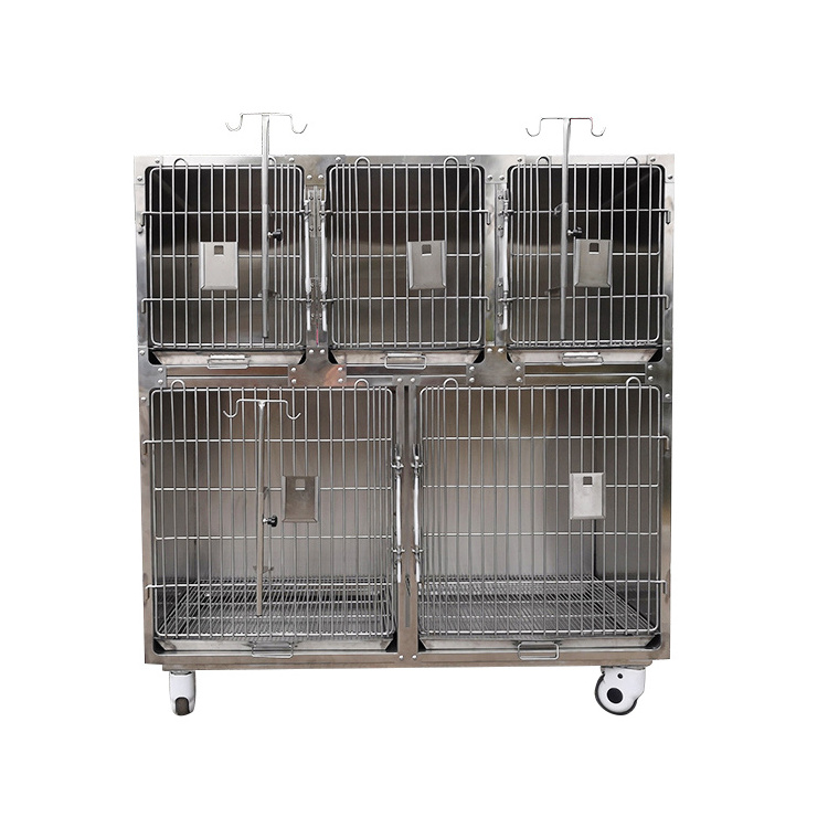 Strong stainless steel vet dog cage pet clinic display cage banks veterinary modular dog cages and kennels