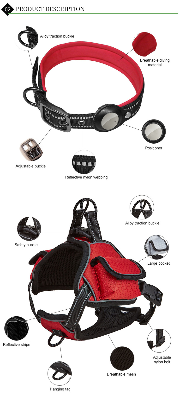 Manufacturers Free Sample Neoprene Adjustable Pet Harness Reversible Dog Harness Set Luxury design Custom Dog Harness