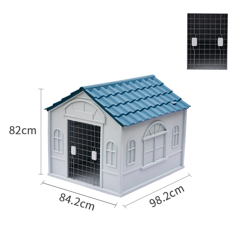 Durable iron door design pet cage unique roof-shaped cute dog house 4 custom colors outdoor dog crate