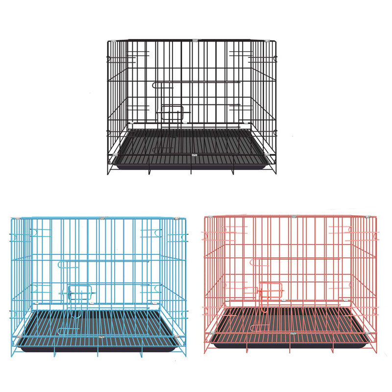 Best Selling Metal Iron Wire Pets Dog Indoor Cages Diy Folding Animal Crate Kennels With Tray