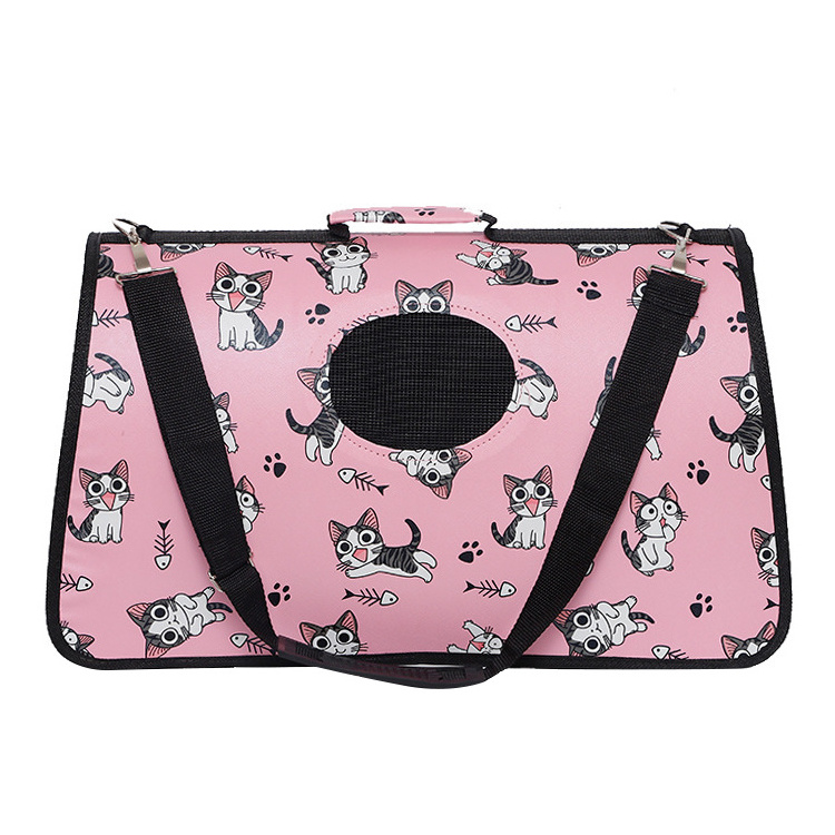 Factory wholesale foldable pet bag portable cat bag breathable pet carrier bag fabric cat carrier outdoor for cheap sale