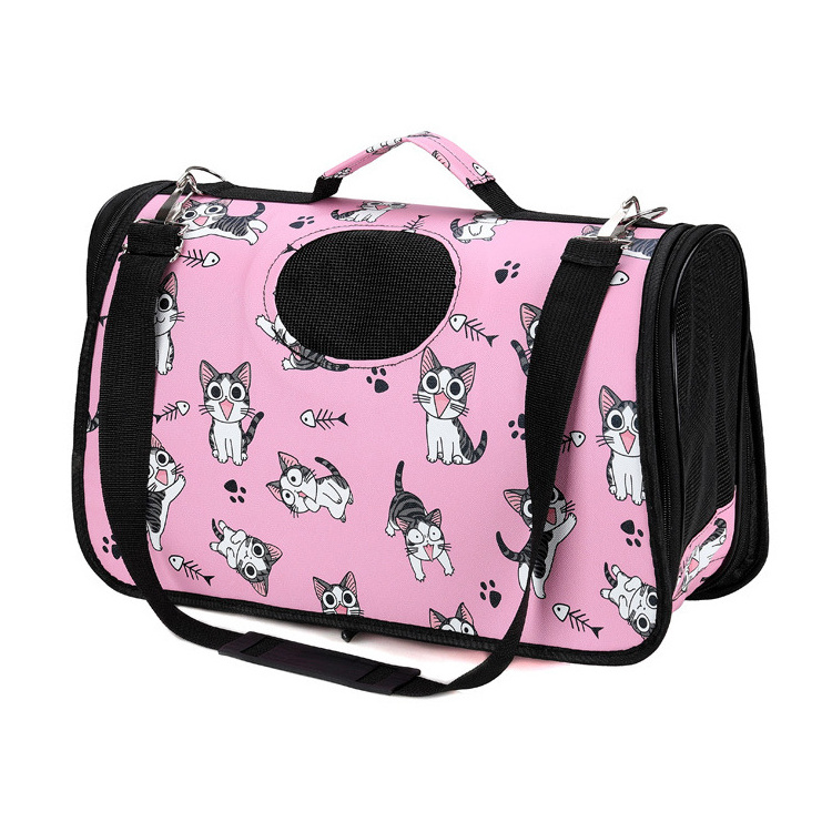 Factory wholesale foldable pet bag portable cat bag breathable pet carrier bag fabric cat carrier outdoor for cheap sale