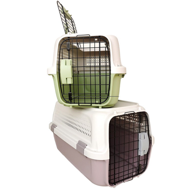 Airline approved luxury small pet kennel crates dog carrier plastic air pet carrier for travel