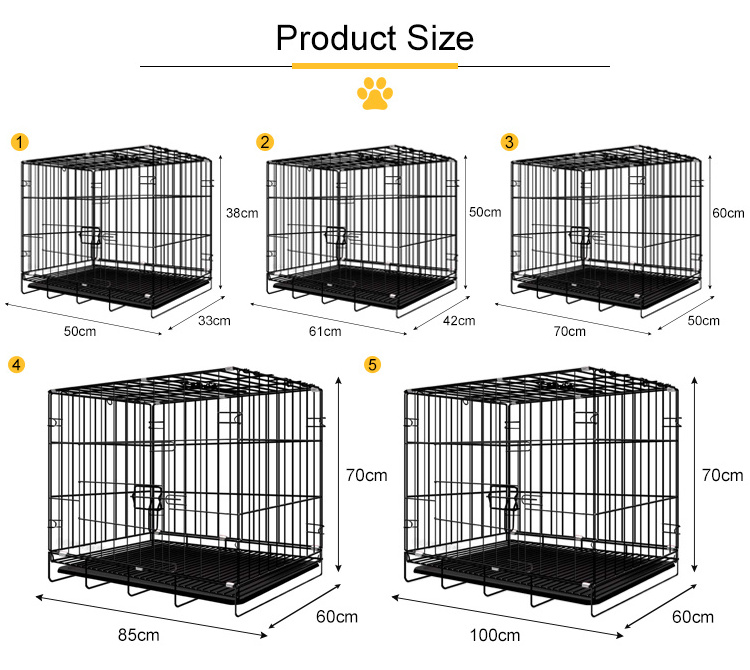 Hot Selling Big Pet Cage Crate 2 Doors Large Space Folding Cage Easy to Install