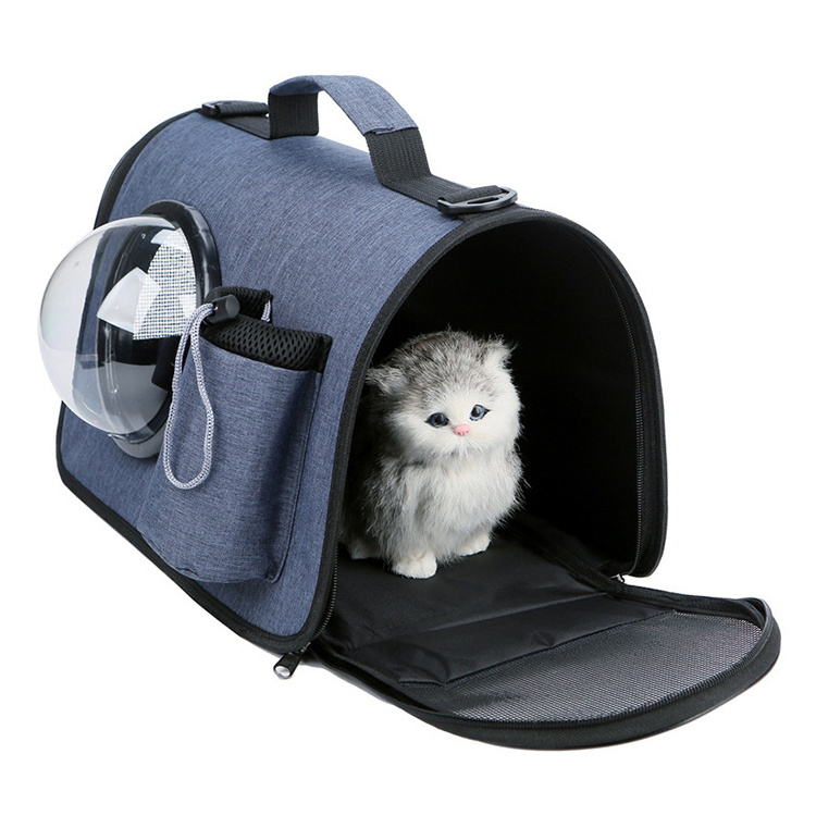 Wholesale Pet-Friendly Oxford Breathable Pet Carrier Travel Bag Folding Portable Cat Tote Bag Dog Carrier Bag