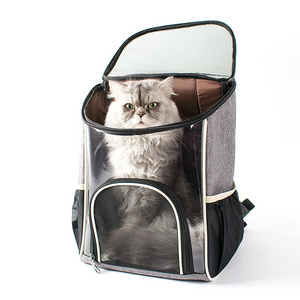 Wholesale Breathable Transparent Pet Cat Dog Travel Carrier transport  Backpack Bag