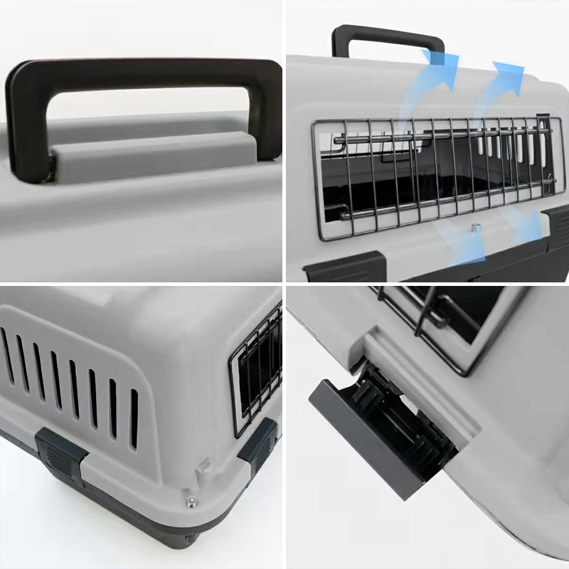 Airline Approve Pet Crates Container Dog Travel Crate Plastic Durable Dog Cat Consignment Transporter Cage Small Big