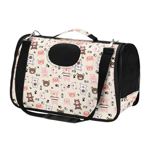 Factory wholesale foldable pet bag portable cat bag breathable pet carrier bag fabric cat carrier outdoor for cheap sale