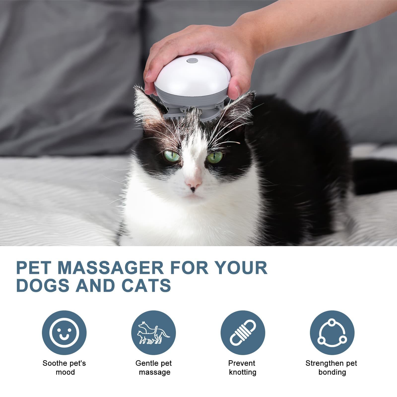 Wholesale Automatic Pet Head Massager Portable Fingers Claw Scratcher Dog Cat Scalp Rechargeable Octopus Head Scalp Massager