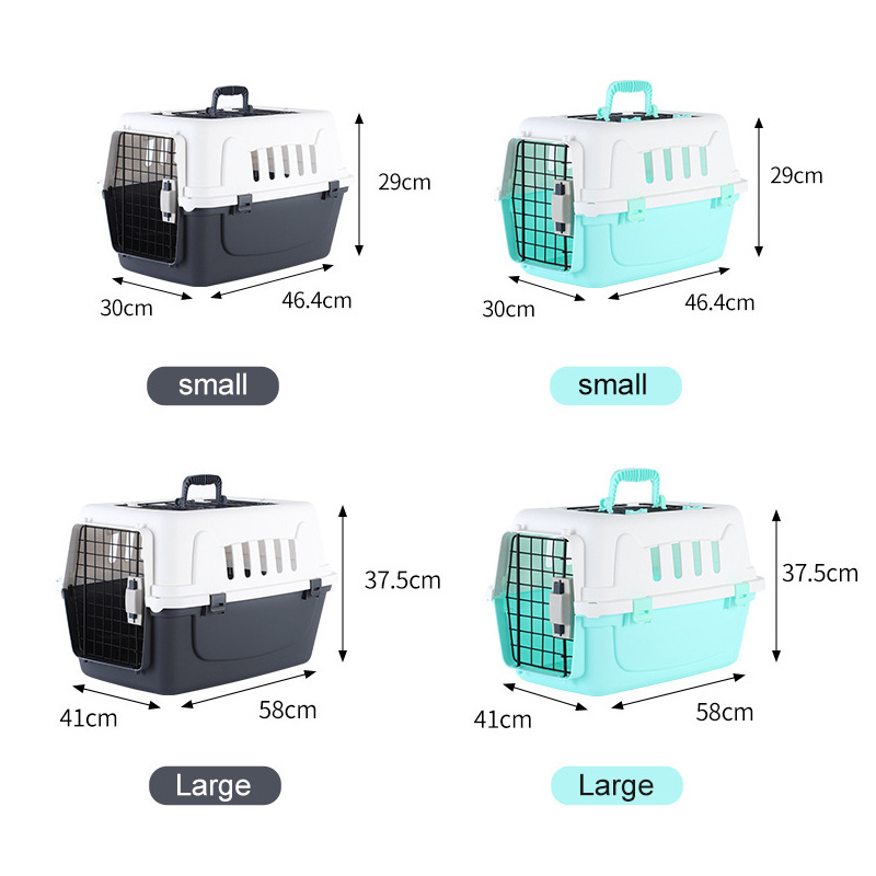 Two Sizes Portable Pet Air Box Carrier Crate Pet-Friendly Large Space Cat Dog Outdoor Activities Cage