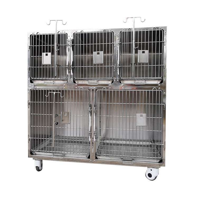 Strong stainless steel vet dog cage pet clinic display cage banks veterinary modular dog cages and kennels