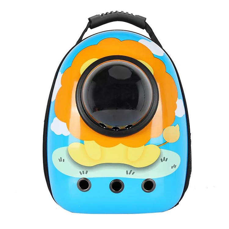 Wholesale cartoon print space bag outdoor portable transparent pet carrier backpack bubble cat carrier breathable